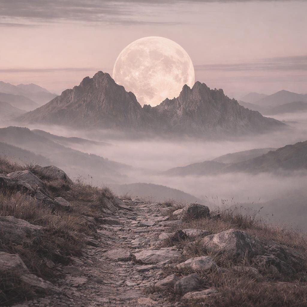 Vorschaubild mit Vollmond über den Bergen als Symbol für Vollmond und Neumond im März 2026.